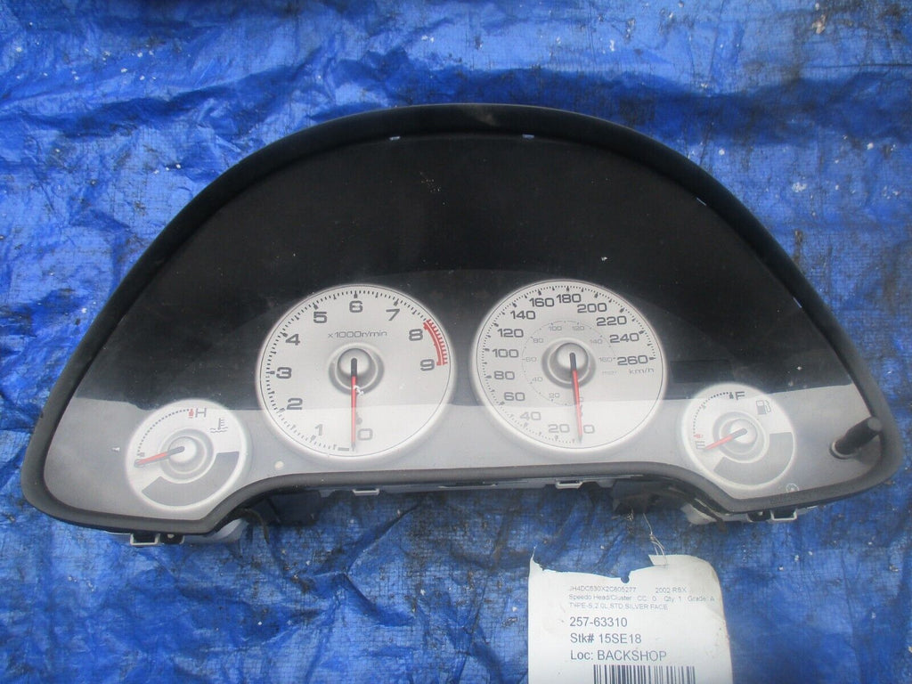02-04 Acura RSX Type S instrument gauge cluster OEM speedo KMH manual 63310